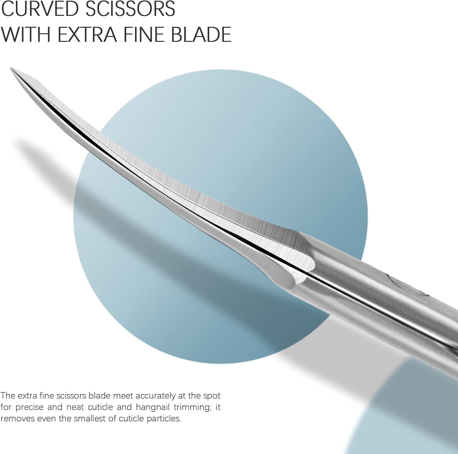 BEZOX Extra Fine Curved Cuticle Scissors, Super Thin Scissors for Cutical Care Only, Professional Manicure Small Scissors, Stainless Steel Cuticle Cutter, 1 Pcs image number 4