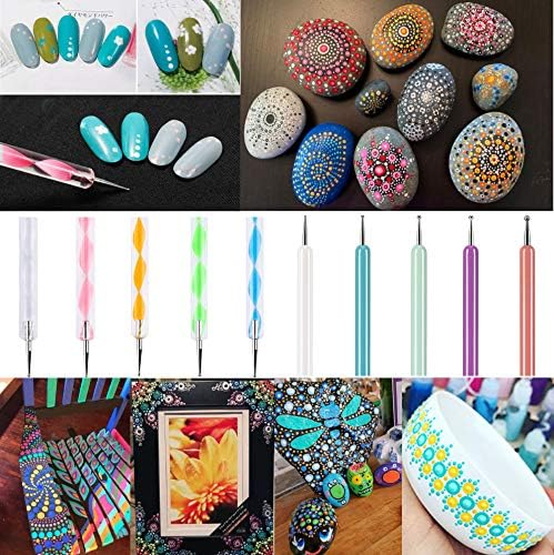 Abenkle 10Pcs Art Dotting Tools for Nail Art, Ball Tip Clay Tools Sculpting Pattern Tracing Stylus, Ball Embossing Stylu for Drawing,Painting Rocks Mandalas,Art Dot Tools image number 5