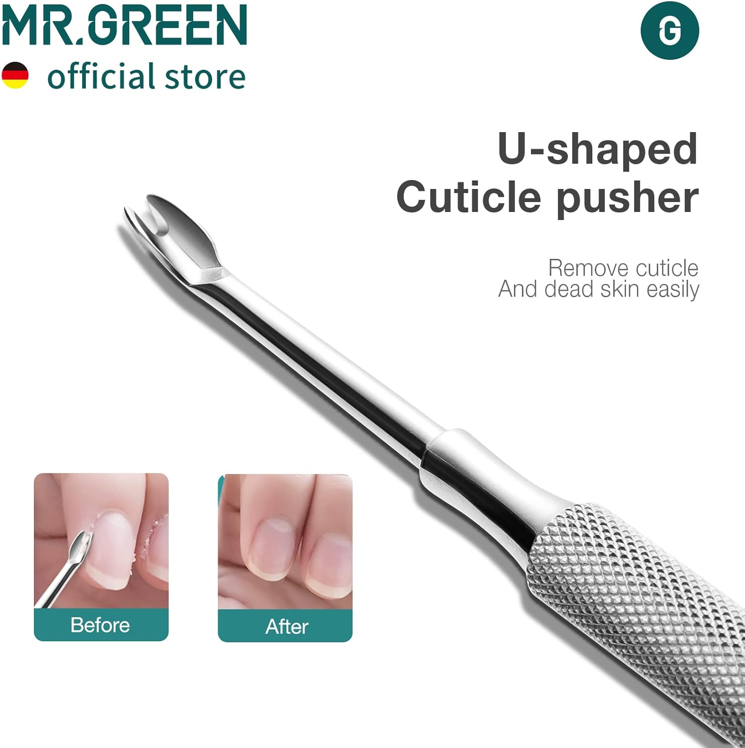 MR.GREEN Multi-Function Nail Care Tools Cuticle Pusher Nail Dirt Cleaner Double Headed Design Pry up Nails Cuticle Trimmer (Mr-2158) image number 5