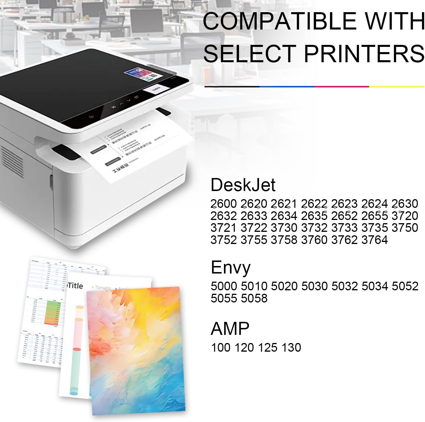 65XL Ink Cartridge Remanufactured Ink Cartridge Replacement for HP Printer Ink 65 XL Ink Cartridges Black Color Combo Pack for HP 3752 3755 2655 3758 2652 5055 Printer(1 Black 1 Tri-Color 2 Packs)