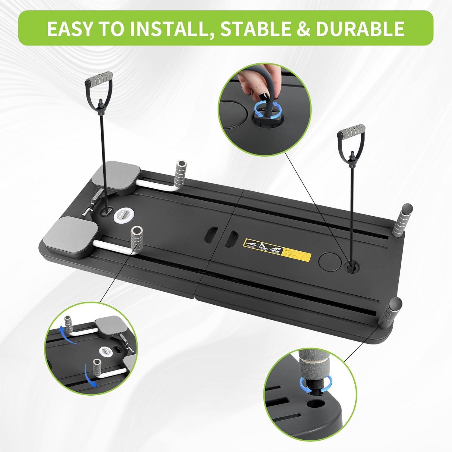 Cabalwrpi Pilates Board for Home, 2025 Reformer Pilates Machine, Multifunctional Foldable Workout Equipment for Indoor and Outdoor Full Body Train, Black image number 1