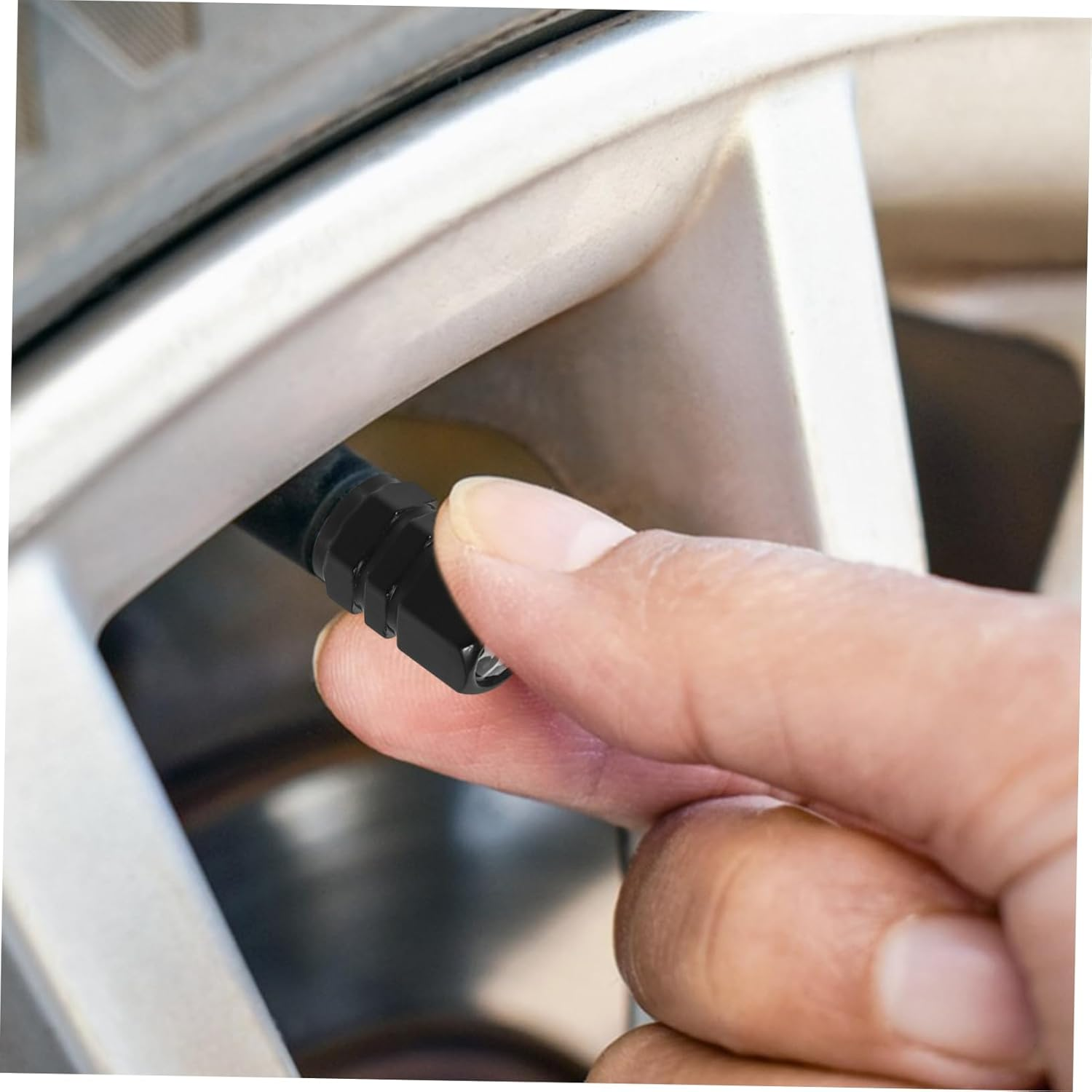 GRIRIW Car Tire Valve Caps 4Pcs Set Aluminum Alloy Small Valve Stem Caps Universal Dustproof Covers for Automotive Wheels Accessories Sturdy Protection for Cars Bikes and Motorcycles image number 2