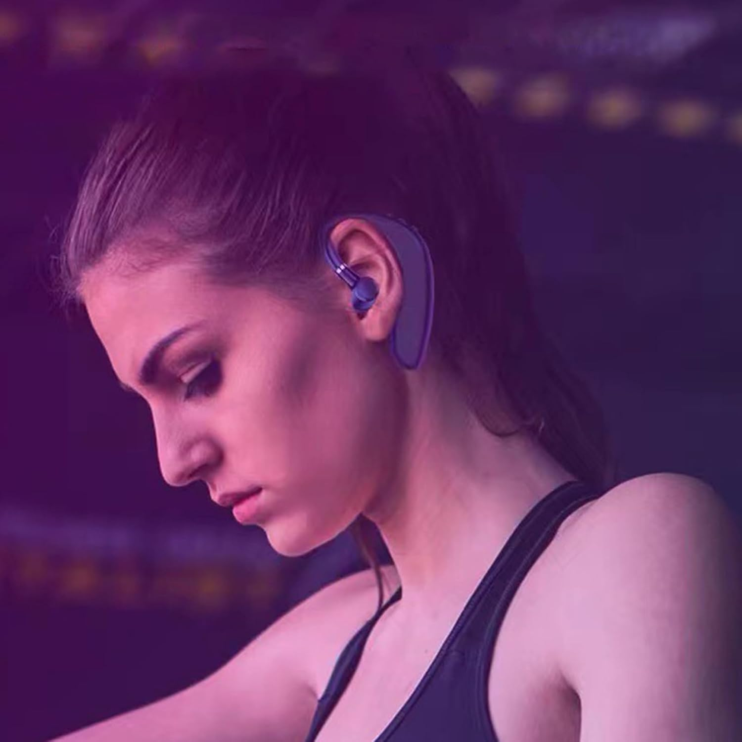 Single Ear Headset - Lightweight Waterproof Build, Advanced Noise Canceling Audio, Secure Sports Hook Fit, Balanced Output with Stable over Ear Support | Clear Call Quality for Driving Business image number 4