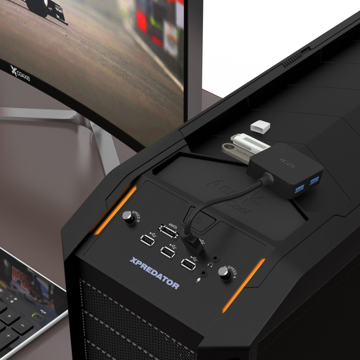 ICZI USB 3.0 Hub, 4-Port Date USB Splitter Adapter for Macbook, Mac Pro/Mini, Imac, Surface Pro, XPS, Laptop, Flash Drives, Mobile HDD