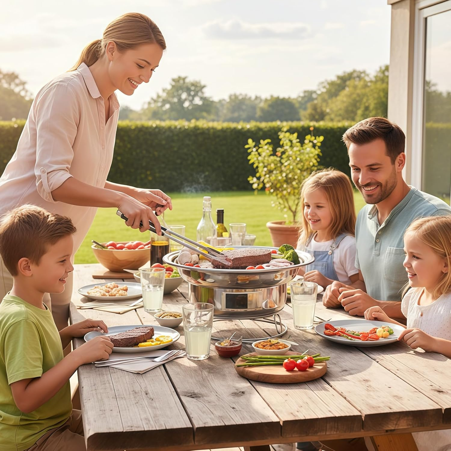 Primst Multifunctional Charcoal Barbecue Grill, Household Korean BBQ Grill, Portable Camping Grill Stove, Tabletop Smoker Grill image number 5