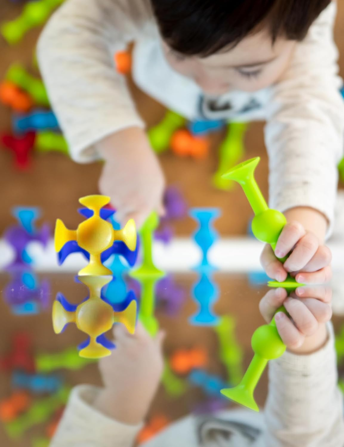 24PCS Suction Toys,Silicone Bath Suction Toys,Sensory Sucker Bath Toy,Montessori Suction Cup Toy for Educational,Travel Building Blocks Toys for Kids Toddlers Boys Girls Ages 3 to 8 image number 1