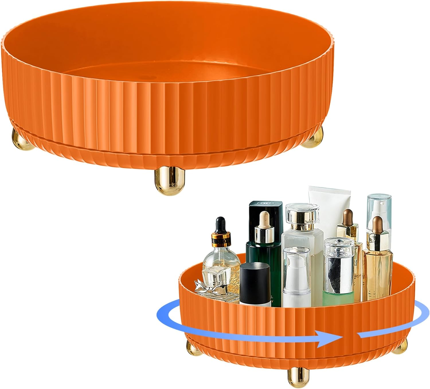 Lacusmall Rotating Makeup Organiser, 360 Rotating Organiser Spinner Tray, Rotating Lazy Susan Organizer Is Perfect for Optimizing Storage in Bedroom Dresser or Vanity Countertop, Green