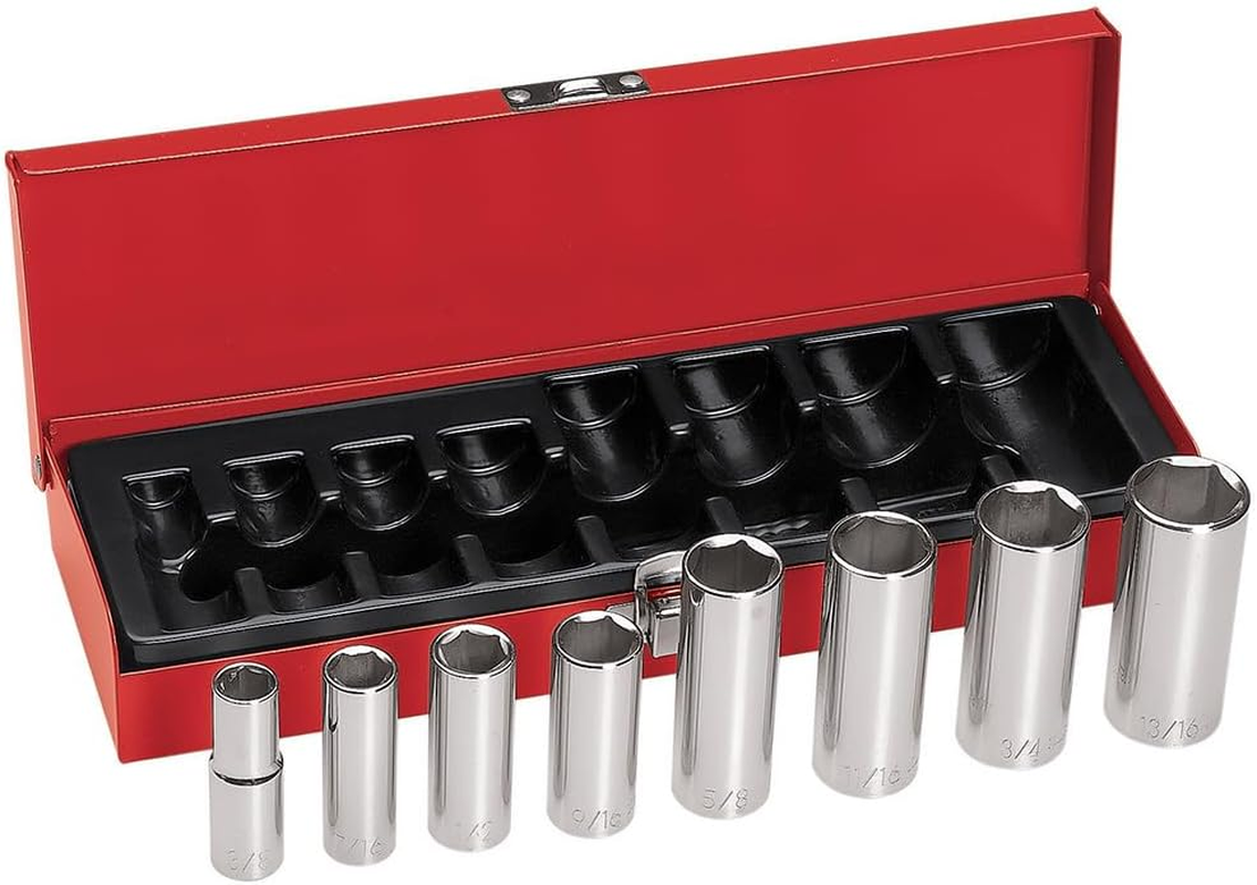 Klein Tools 65504 3/8-Inch Drive Socket Wrench Set, with 12-Point and 6-Point, and Spark Plug Sockets, 2 Extensions, Ratchet, Case, 12-Piece image number 6