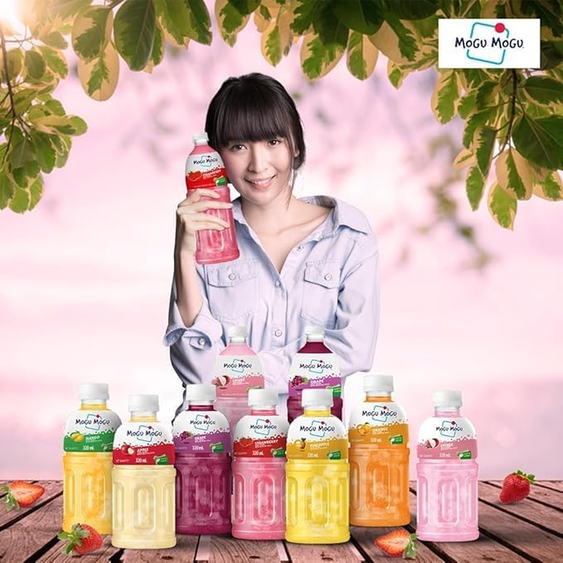 Mogu Mogu Strawberry Juice with Nata De Coco Stawberry, 24 X 320Ml image number 5