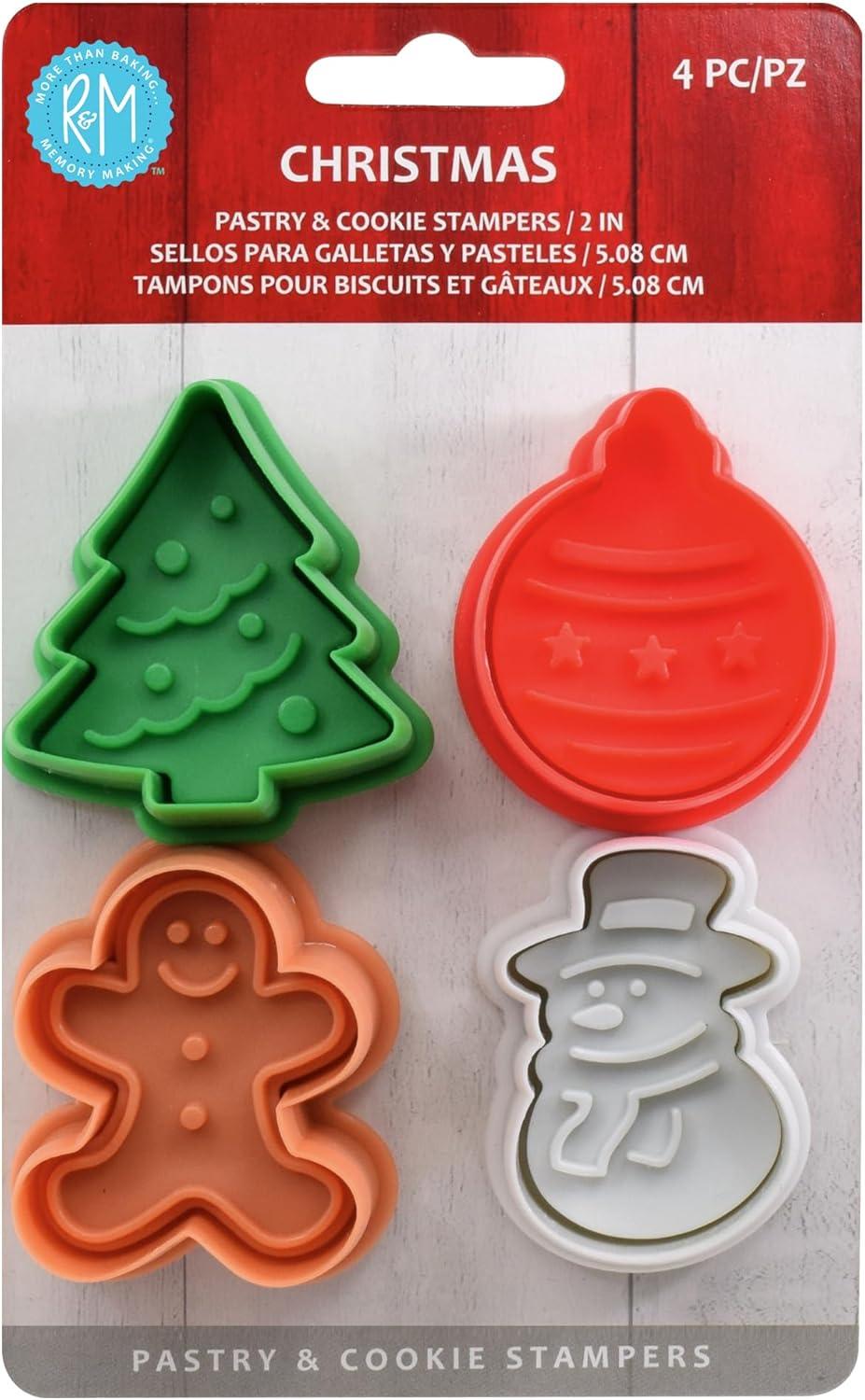 R & M International Pastry/Cookie/Fondant Stamper Christmas Theme Silver image number 5