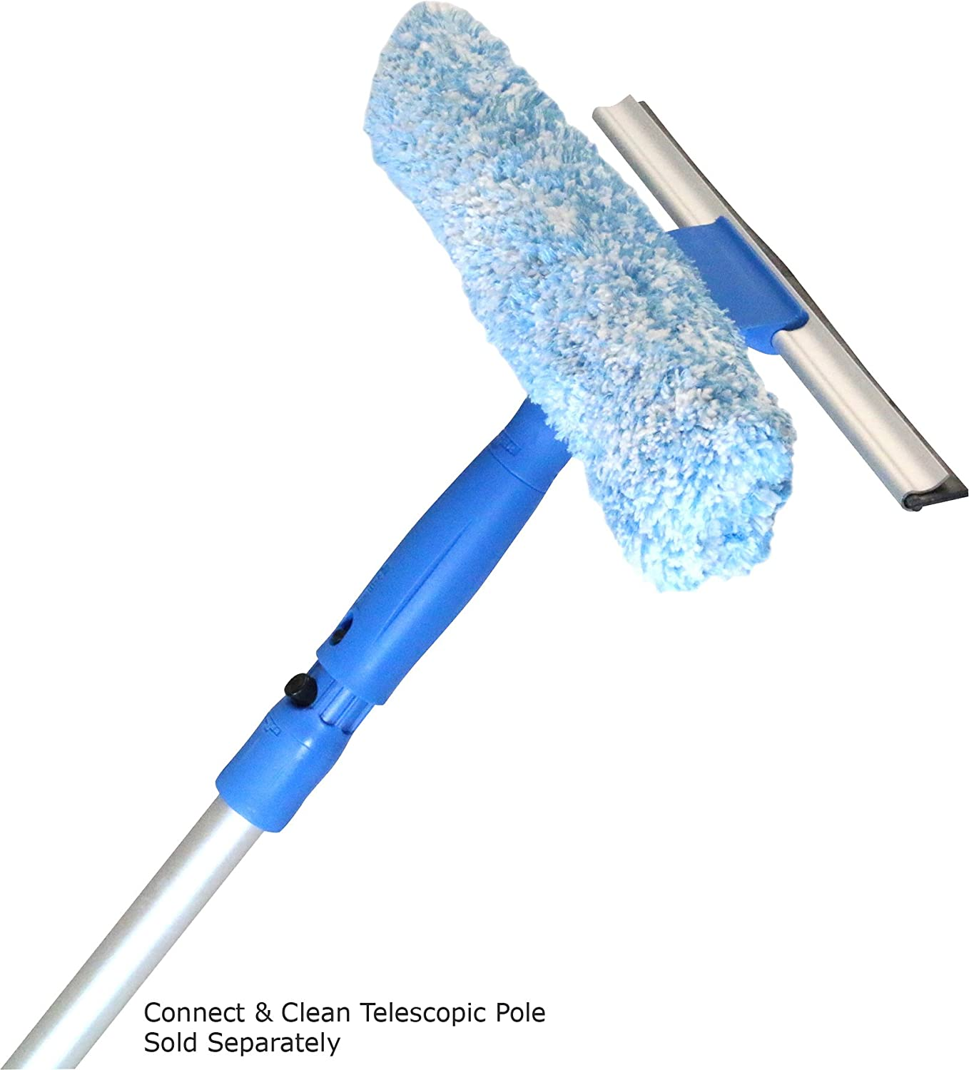 Unger Professional 10" Window Cleaning Tool: 2-In-1 Microfiber Scrubber and Squeegee