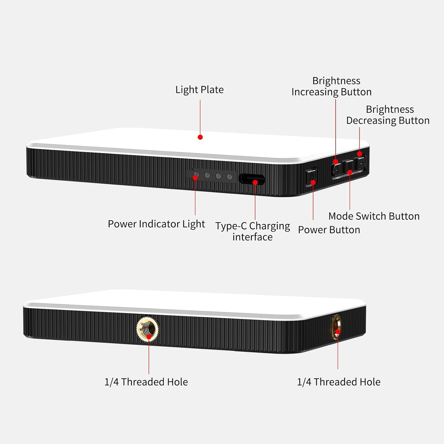 Newmowa Black Rechargeable Selfie Light - Portable Clip Video Light for Phone/Laptop/Camera with Smart Light Sensor,3 Light Mode,2000Mah Battery Phone Light for Selfie/Makeup/Video Conference/Tiktok image number 1