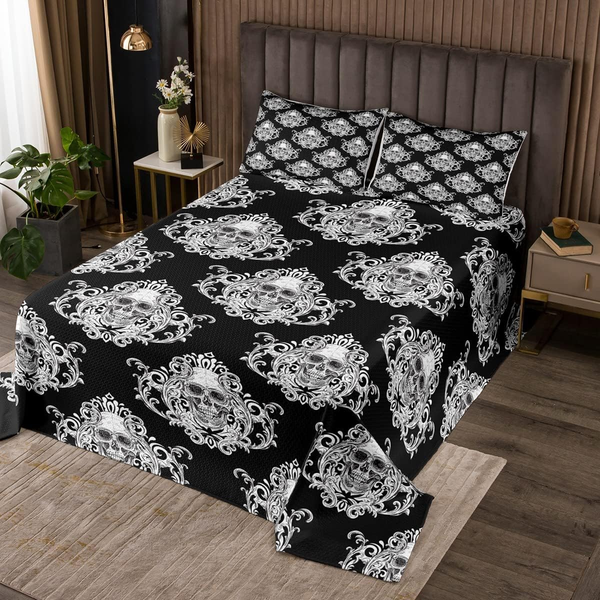 Red Grey Black Plaid Bedspread Quilt, 3D Abstract Geometric Bed Linen for All Season Bedroom, Black Stripes Lines 240 X 220 Cm Duvet Set with 2 Pillowcases for Boys Girls