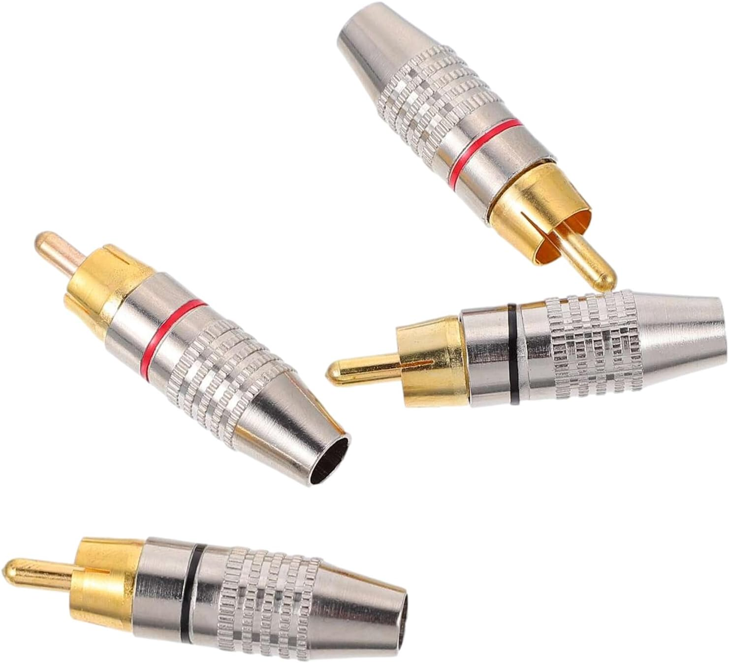 GAROZATION Speaker Plug Audio Plug Gold Plated Professional 4Pcs Male Connector for Home Theater Speaker Systems Audio Equipment