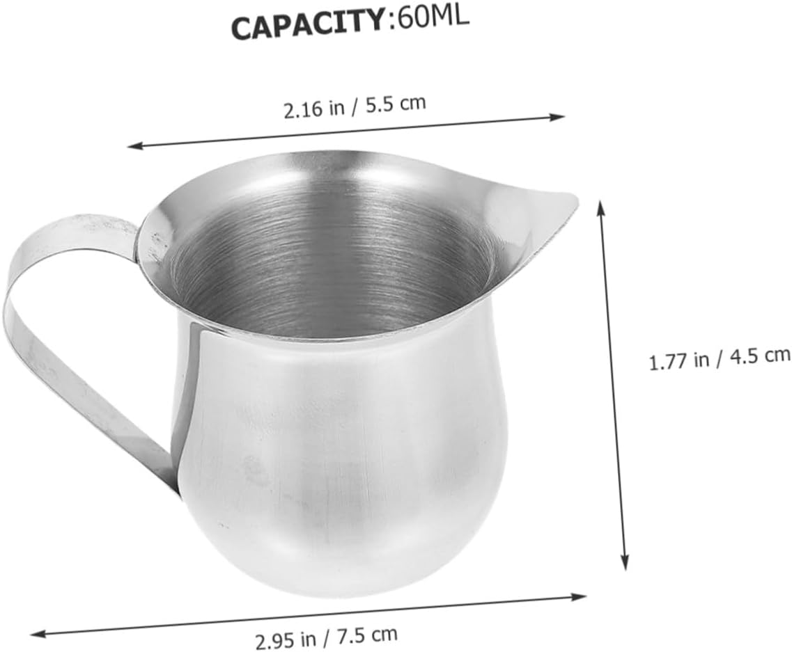 Toddmomy 3Pcs Stainless Steel Milk Frothing Pitchers with Narrow Spout for Precision Pouring Portable Creamer Cups for Camping and Outdoor Espresso Lightweight Coffee Jug