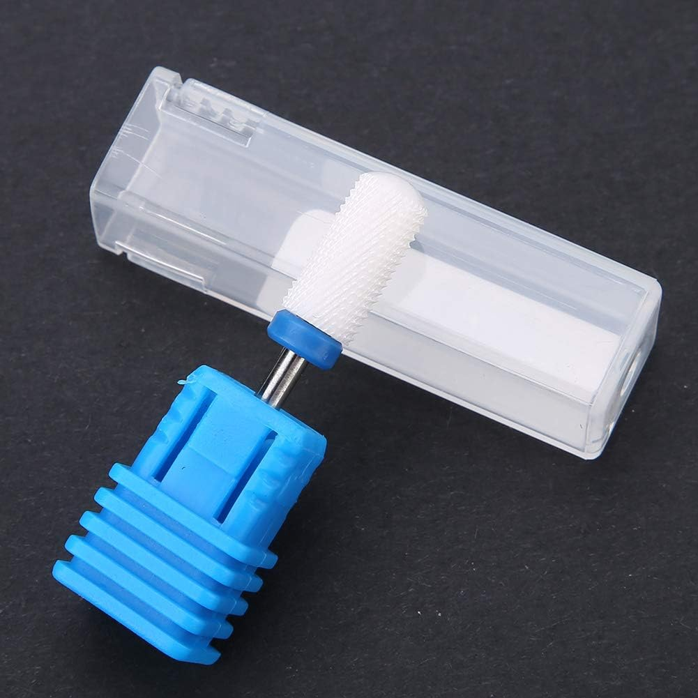 Sonew Ceramic Nail Cutter, Nail Cutter Attachments Polishing Manicure Tools, Cylinder Shape Grinding Head Nail Drill for Manicure Drill Machine (Round Baldness) image number 3