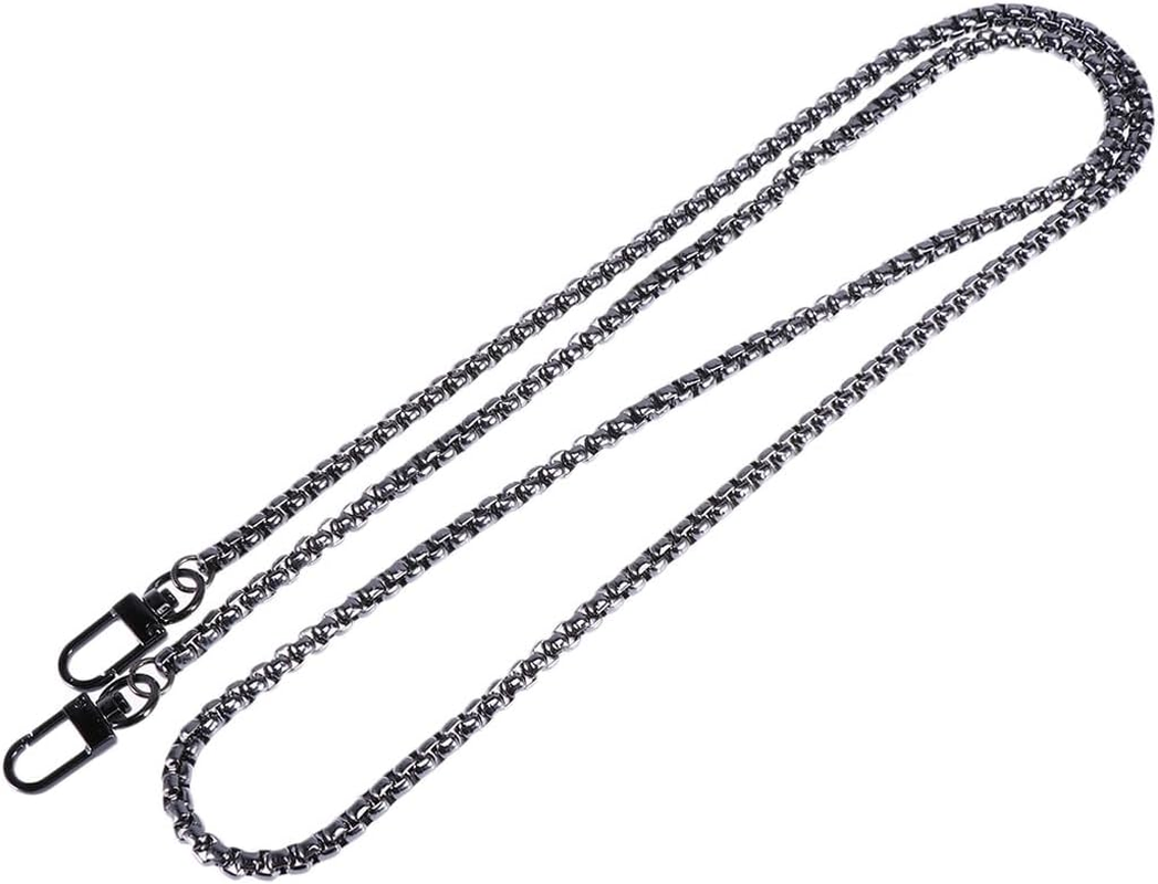 GARIOUANS Metal Crossbody Bag Chain Strap for Women Medium Handbags Iron Material with Alloy Buckles DIY Replacement Shoulder Bag Accessory Black Versatile Chain for Purse and Jeans Belt Use image number 1
