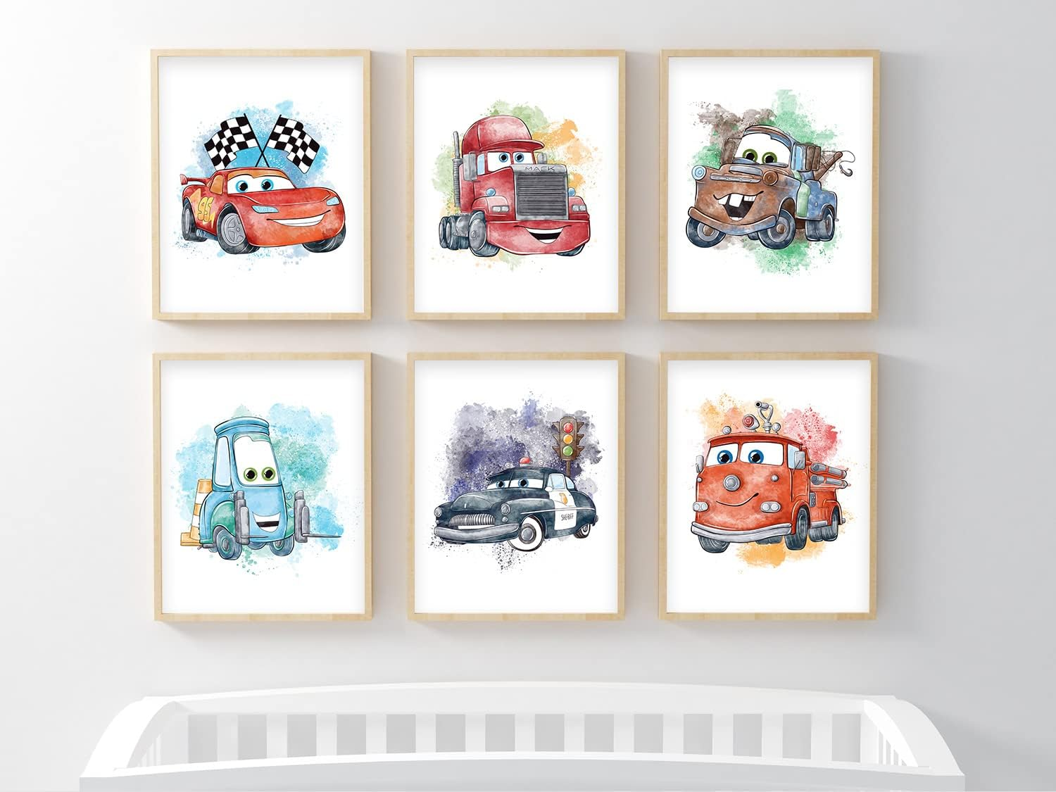 Nistio&reg; Cars Movie Poster Prints, Cars Movie Poster Wall Art Decor, Lightning Mcqueen, Set of 6, 8X10 Inches (Unframed) image number 4