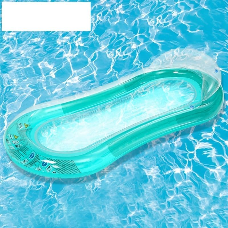 Transparent Gradient Mesh Inflatable Floating Row Water Hammock Swimming Air Mattress Summer Pool Beach PVC Float Bed Lounger (Color : 2) image number 4
