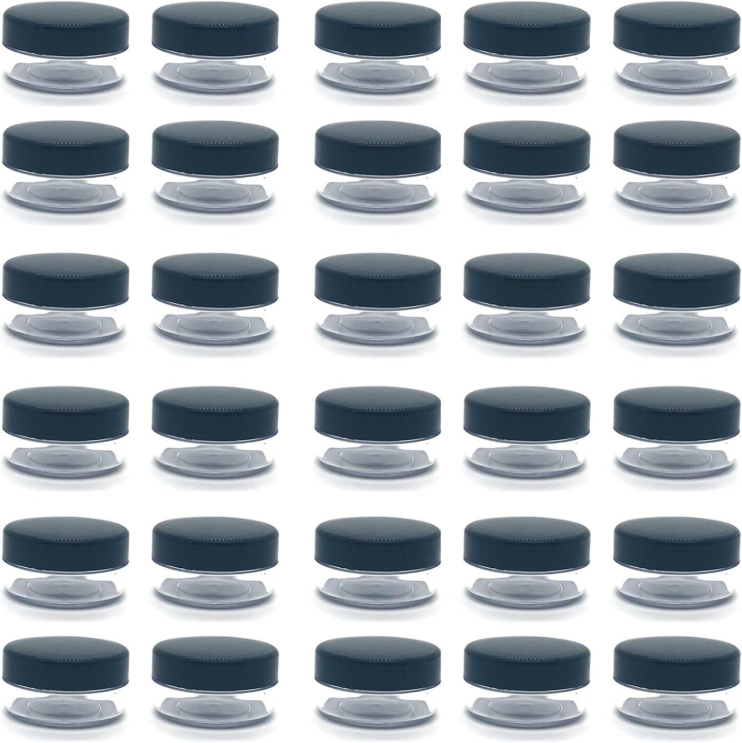 30 Pcs Sample Containers, 10 Gram Mini Sample Jars for Cosmetic, Eye Shadow, Black Lid image number 2