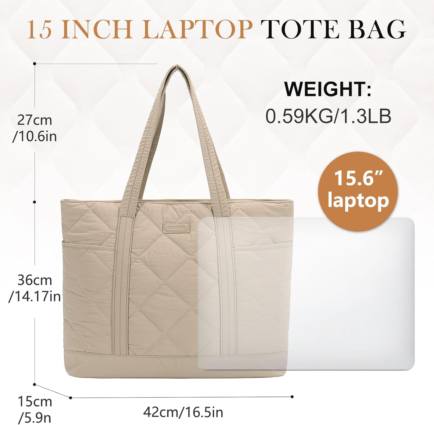 VX VONXURY Tote Bag for Women,Puffer Handbag with Multi Pockets Large Quilted Shoulder Bag for Daily Travel image number 5