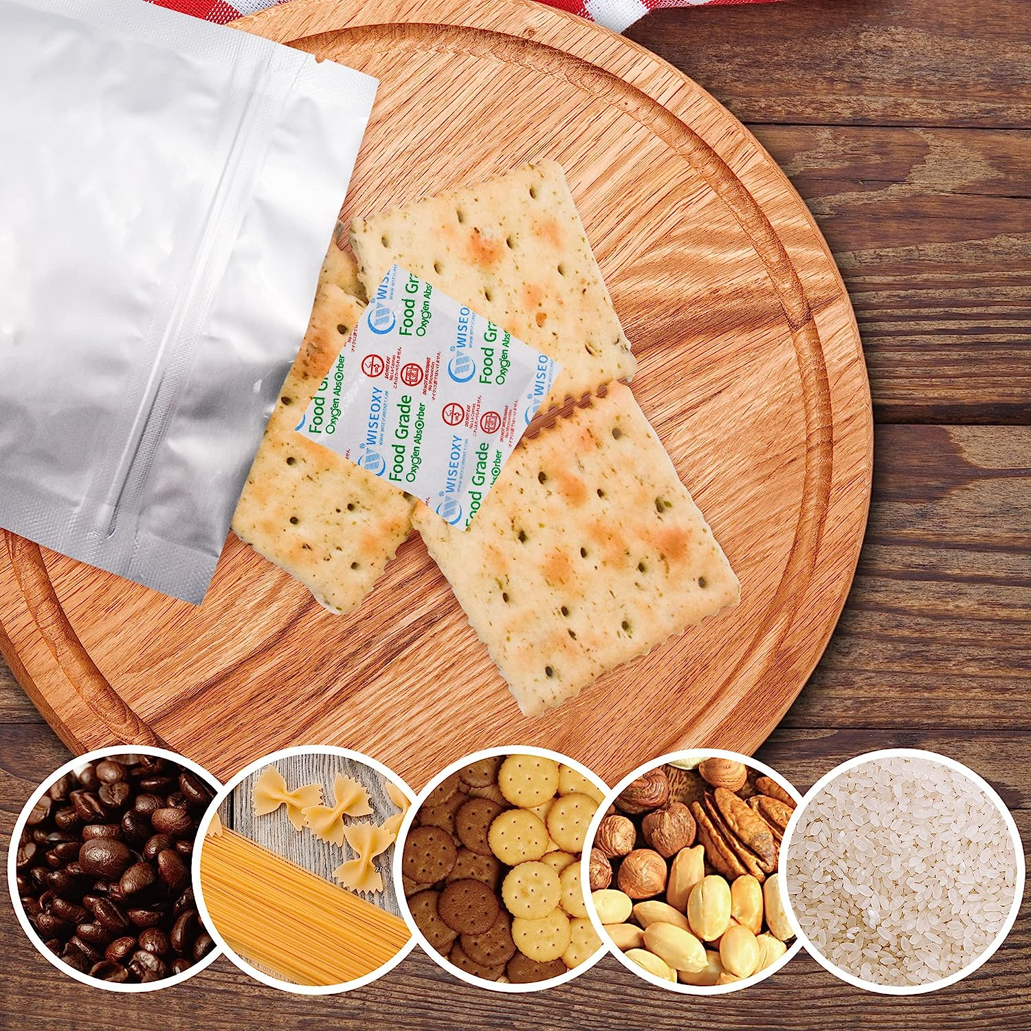 Wisesorb 300CC 50 Packs Oxygen Absorbers for Food Storage, Food Grade Oxygen Absorbers, O2 Absorbers Food Grade for Food Storage