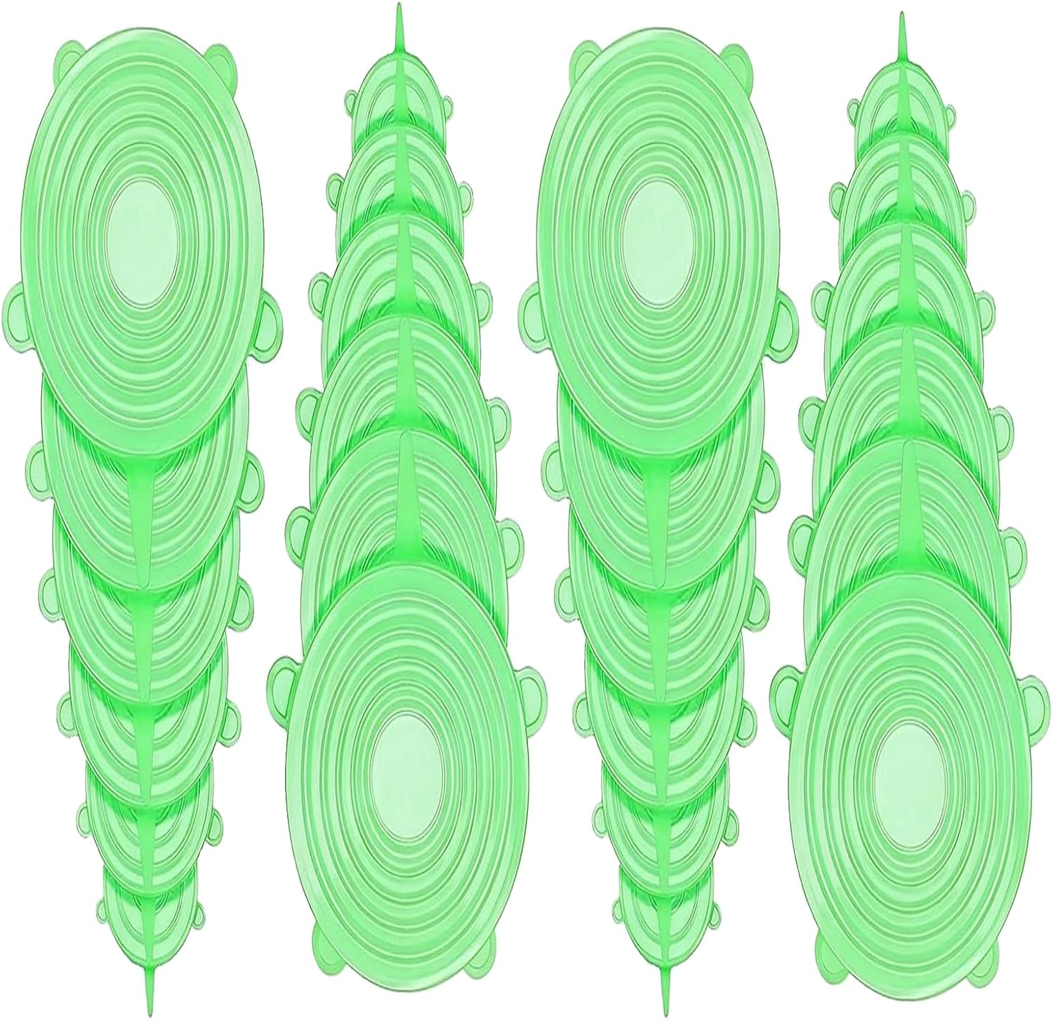 VICSDEP Silicone Stretch Lids, 24 Pack Reusable Silicone Lids, Silicone Bowl Covers for Food Storage, 6 Sizes to Meet Most Containers to Keep Food Fresh, Microwave Safe - Easy Clean Green image number 5