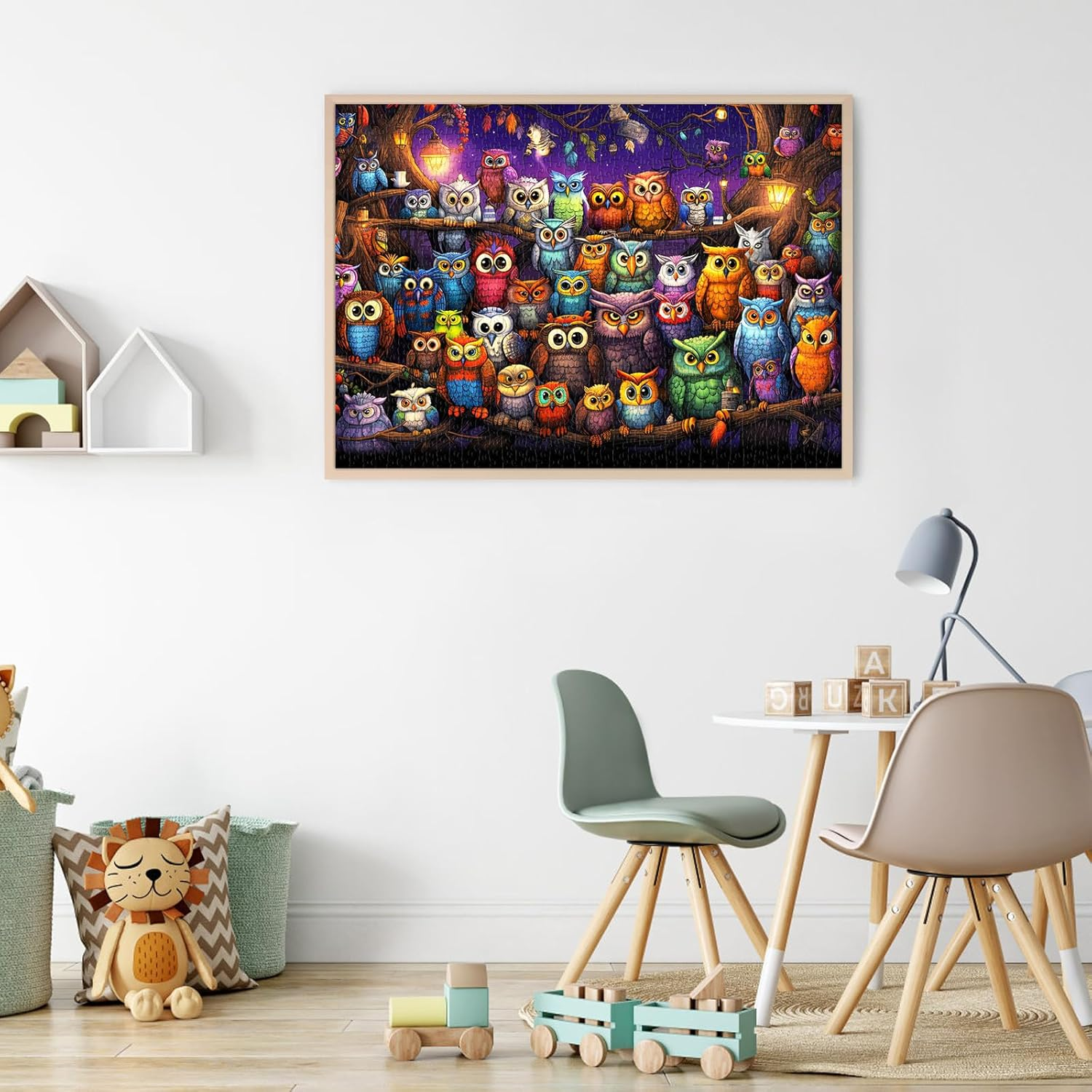 HUADADA Jigsaw Puzzles for Adults 1000 Pieces, Puzzles for Adults 1000 Piece, Challenging Game Toys, Impossible Puzzle, Family Decoration Puzzle - Owl Family image number 3