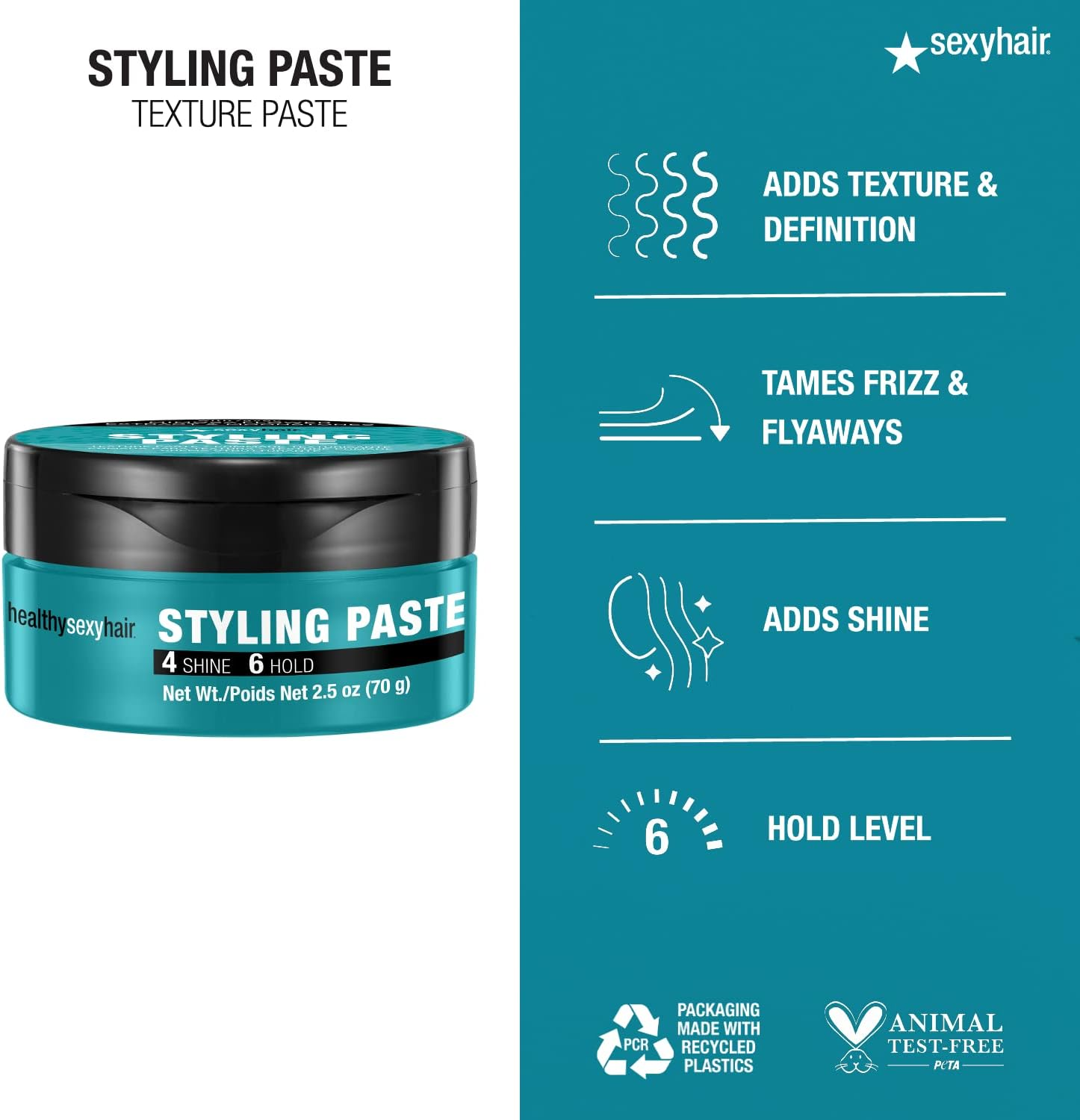 Sexy Hair Concepts Healthy Sexy Hair Styling Paste Texture Paste 70G/2.5Oz image number 4