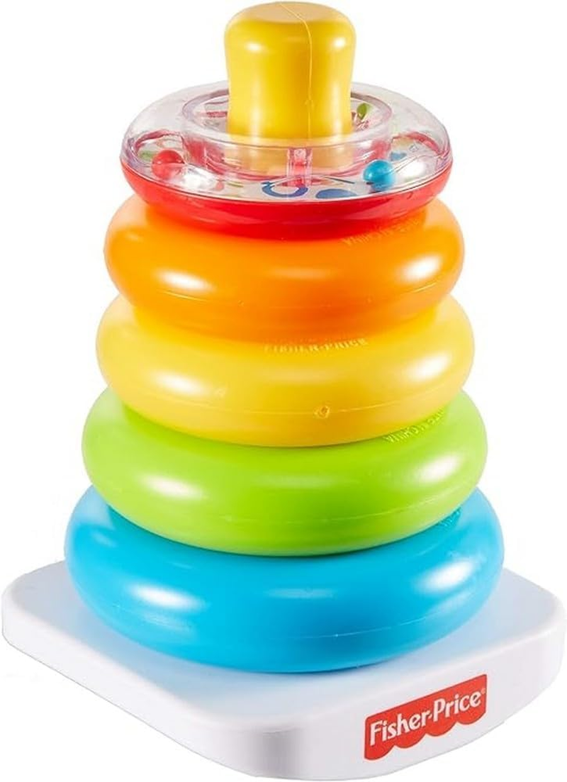 Fisher-Price Baby Stacking Toy Rock-A-Stack, Roly-Poly Base with 5 Colorful Rings for Ages 6+ Months image number 6