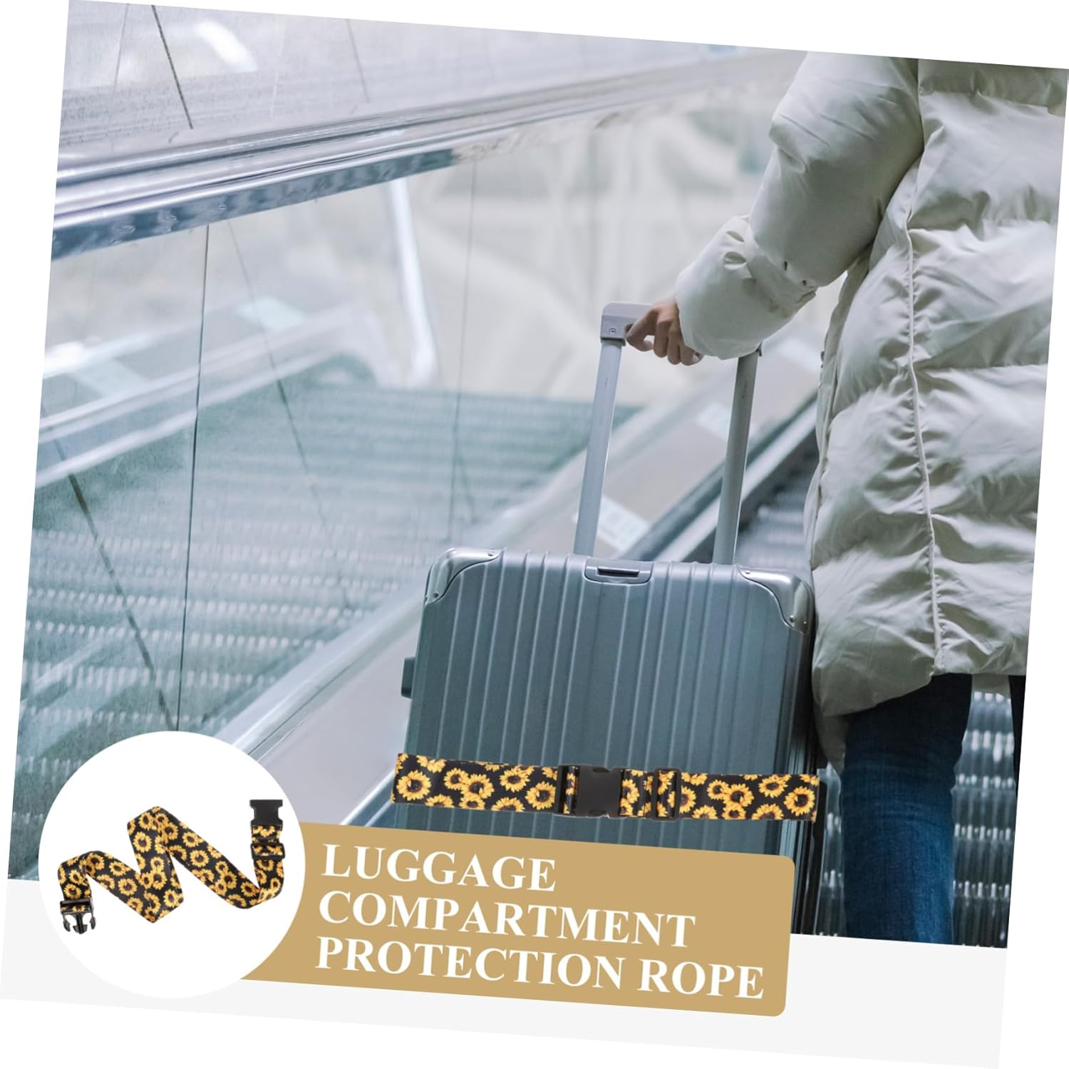 BESTYASH 5Pcs Luggage Belt Buckle Strap Adjustable Suitcase Belt for Travel Bag Cargo Tie down Strap Lashing image number 2