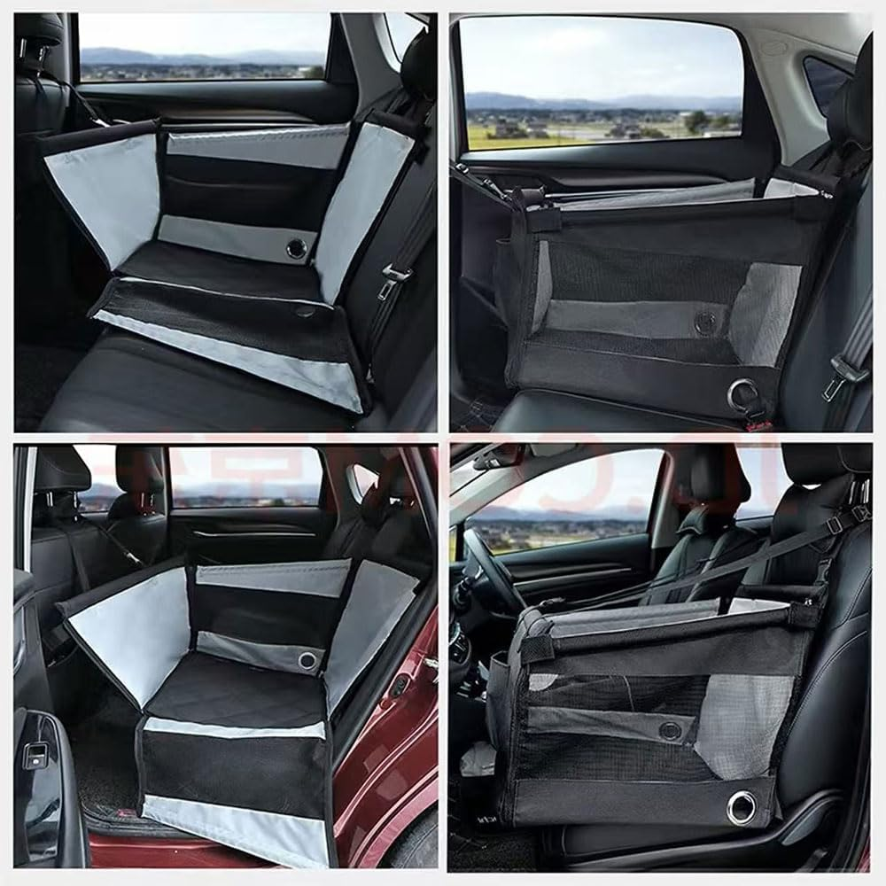 Dog Car Seat for Medium & Large Dogs &ndash; Waterproof Back Seat Extender with Hammock Design, Detachable Washable Pet Travel Bed with Safety Belt, Storage Pockets for Car SUV Truck image number 5