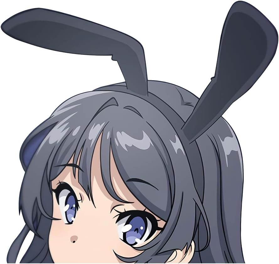 5.1 Inch Anime Car Sticker Mai Sakurajima Peeker Waterproof Auto Accessories Decal for Bumper Window Laptop Trunk