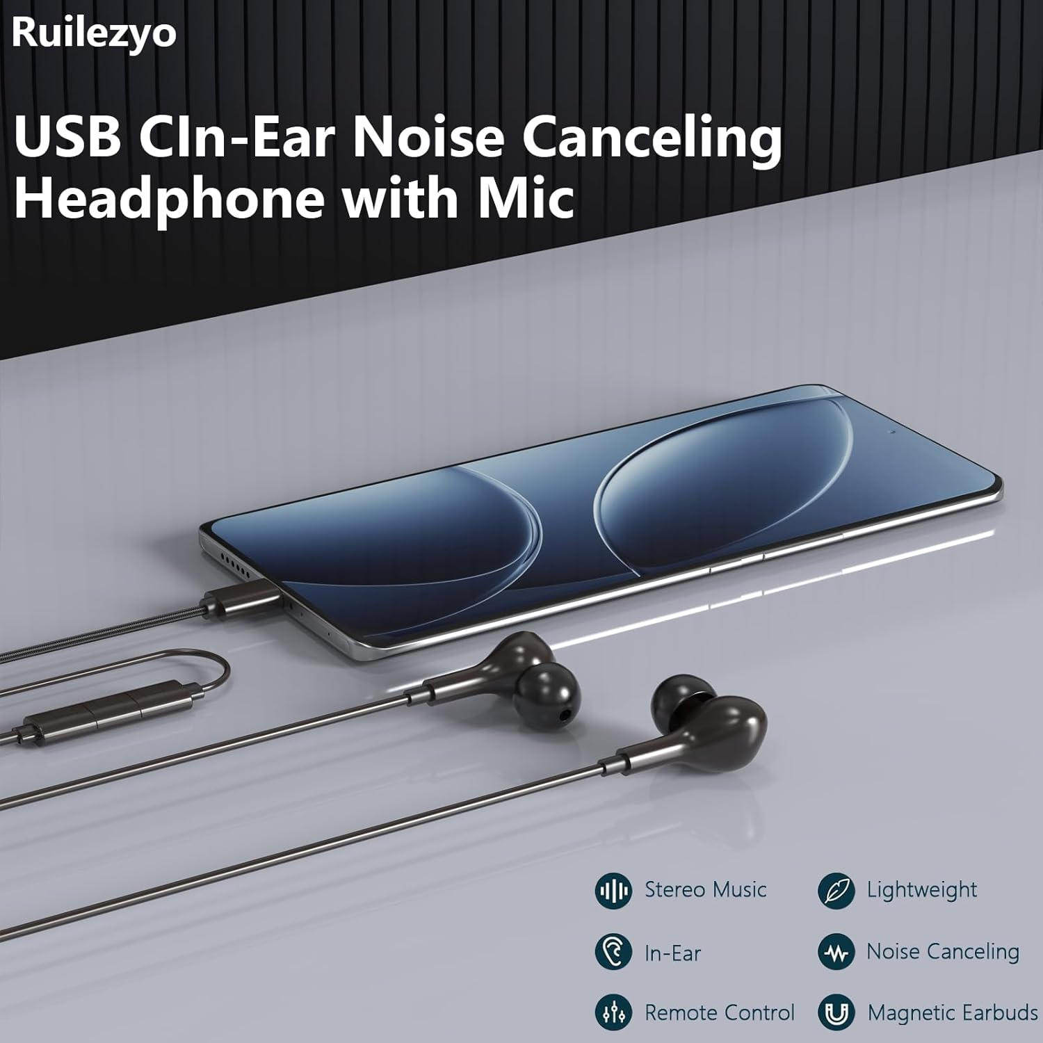 USB C Headphones for Samsung Galaxy S25 S24 S23 S22 Ultra A55 A56 A54 A36 A35 A34 A26 A16, Earpods USB C with Microphone for Iphone 16 15 Pro Ipad 5 6 Pro Mini Macbook Air Google Pixel 9 8 7 image number 1