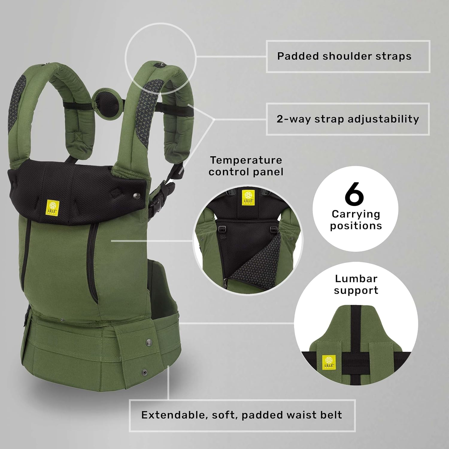 Lillebaby Complete 6-In-1 Original Baby Carrier, Speckled Succculent image number 1