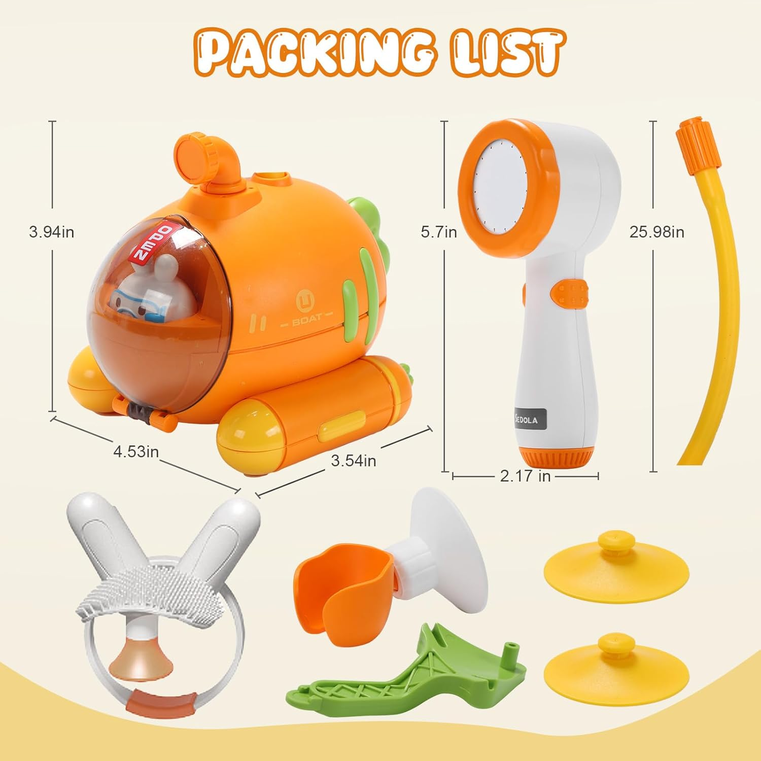 Skirfy Baby Bath for Toddlers 1-3, Baby Shower Toy, Water Spray Toys,Bathtub Toy for Kids.Baby Sprinklers Toys image number 2