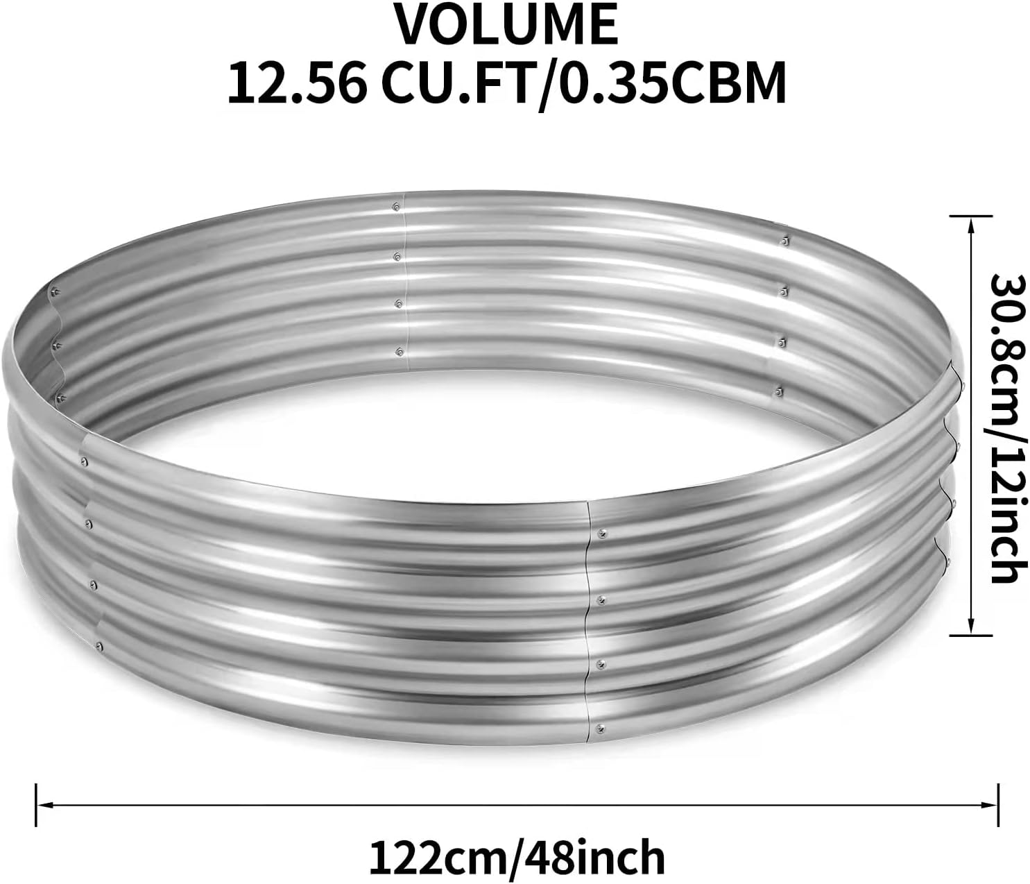 Land Guard Galvanized Raised Garden Bed Kit, round Large Metal Galvanized Planter Raised Garden Boxes Outdoor&hellip; image number 3