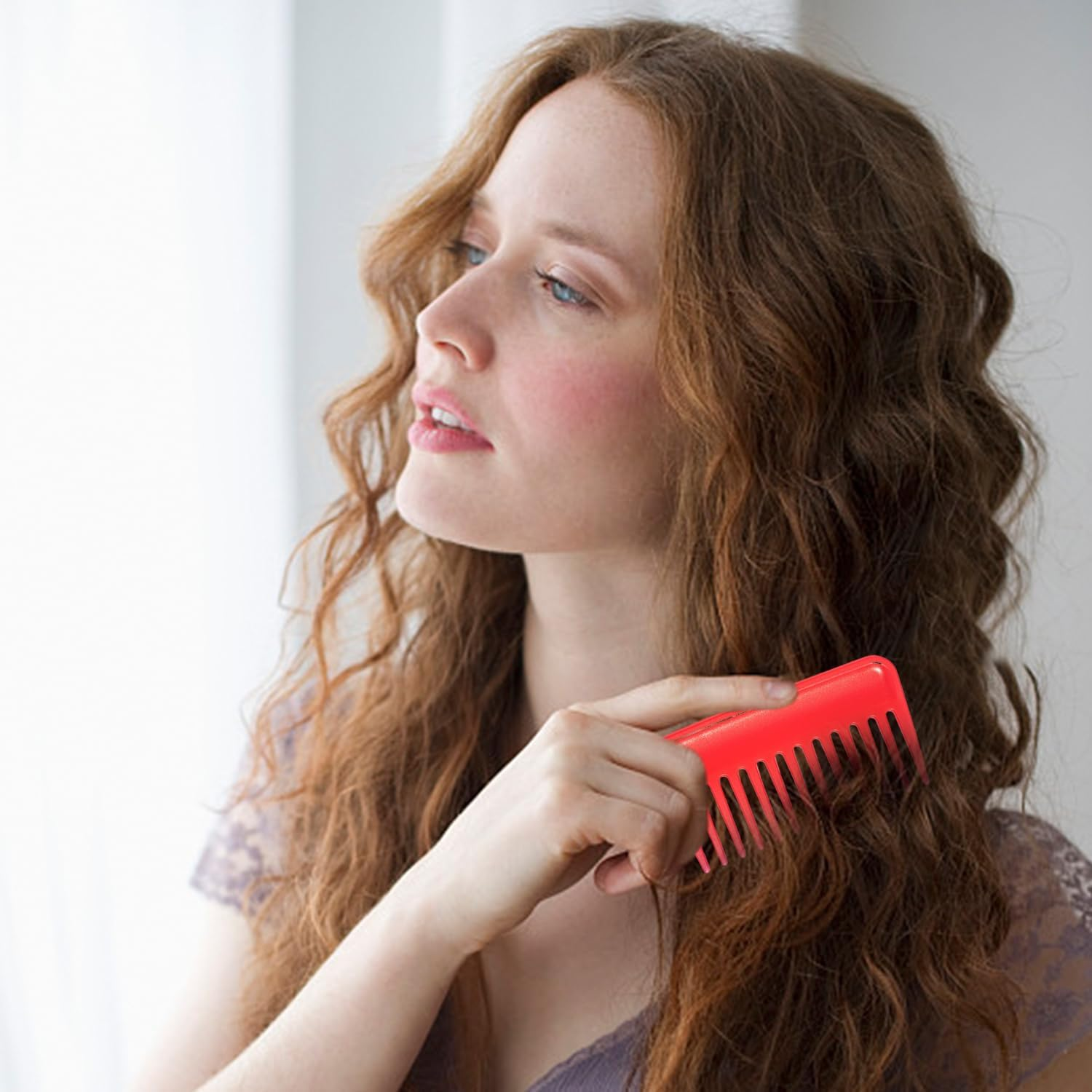 2 Pcs Plastic Combs Mini Wide Comb Hair Fighter Portable Combs Travel Supplies image number 5