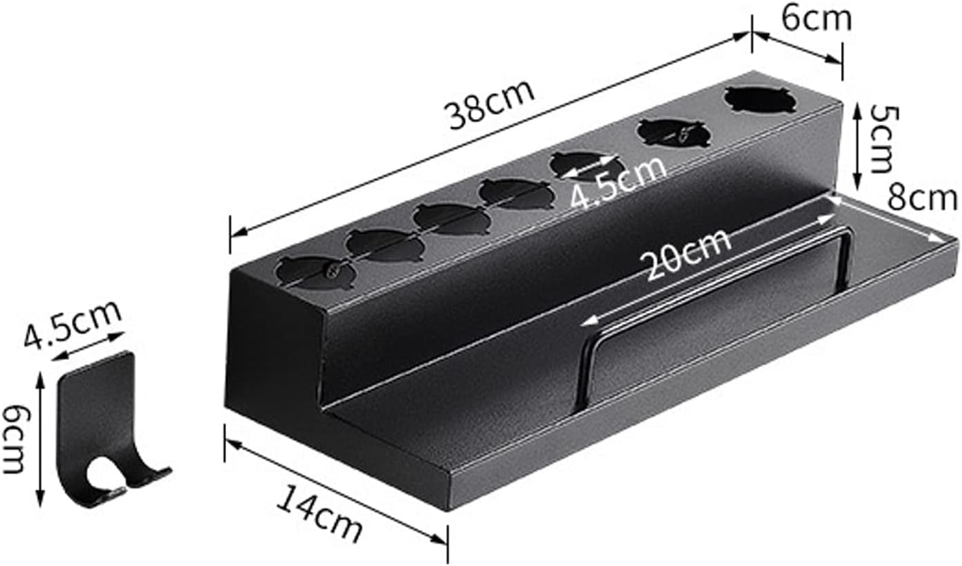 Wall Mount Curling Holder Organiser Stand Storage Rack, Stainless Steel without Punching Storage Holder image number 6