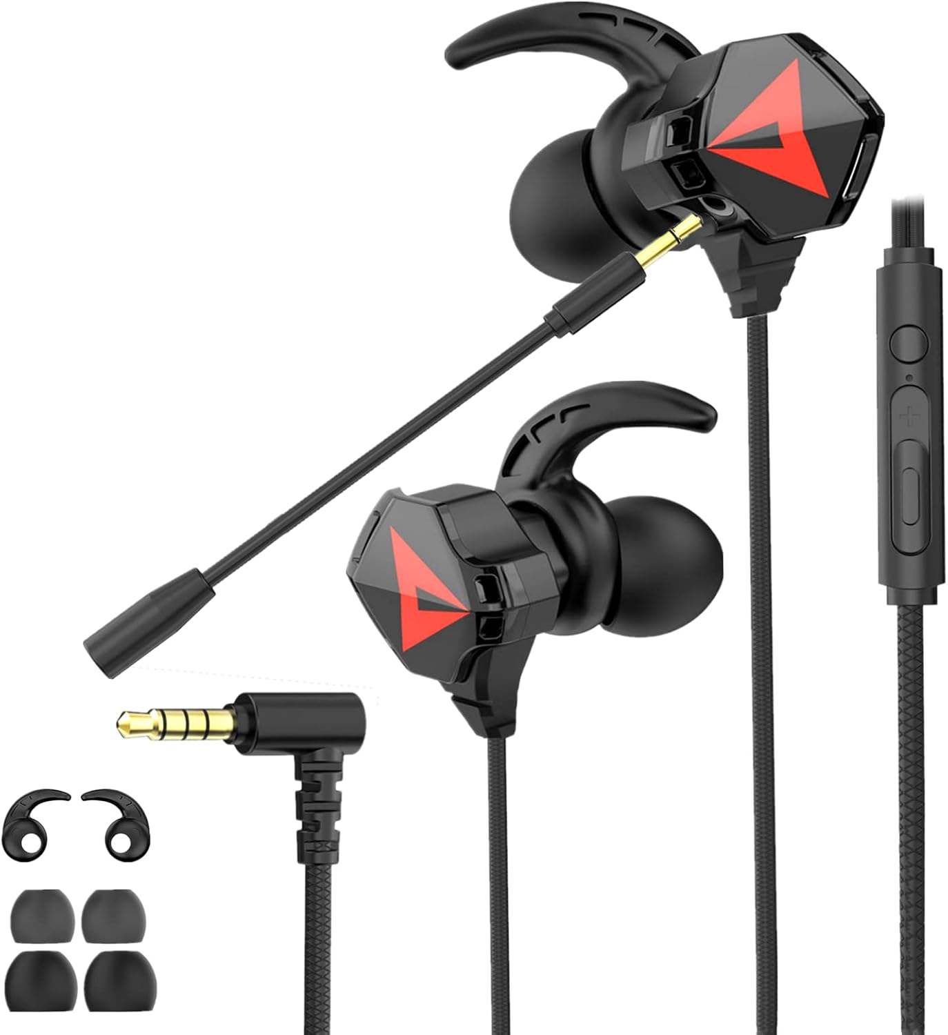 Bluefire 3.5Mm Gaming Headphones with Noise-Cancelling Mic, Stereo Gaming Earbuds PC Gaming Earphone with Microphone & Volume Control for PC Phone(Black) image number 1