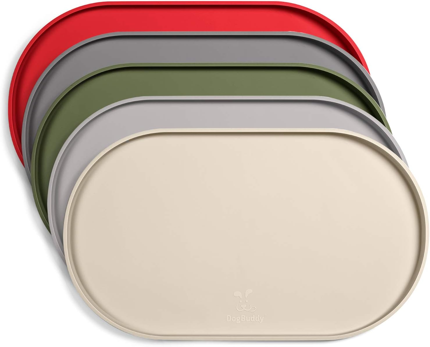 Dogbuddy Dog Food Mat, Small (19X11), Large (24X14), Nonslip Pet Food Mat, Silicone Dog Bowl Mat, Washable Dog Mat for Food and Water, Waterproof Dog Food Mats for Floors (Small, White Sand) image number 4