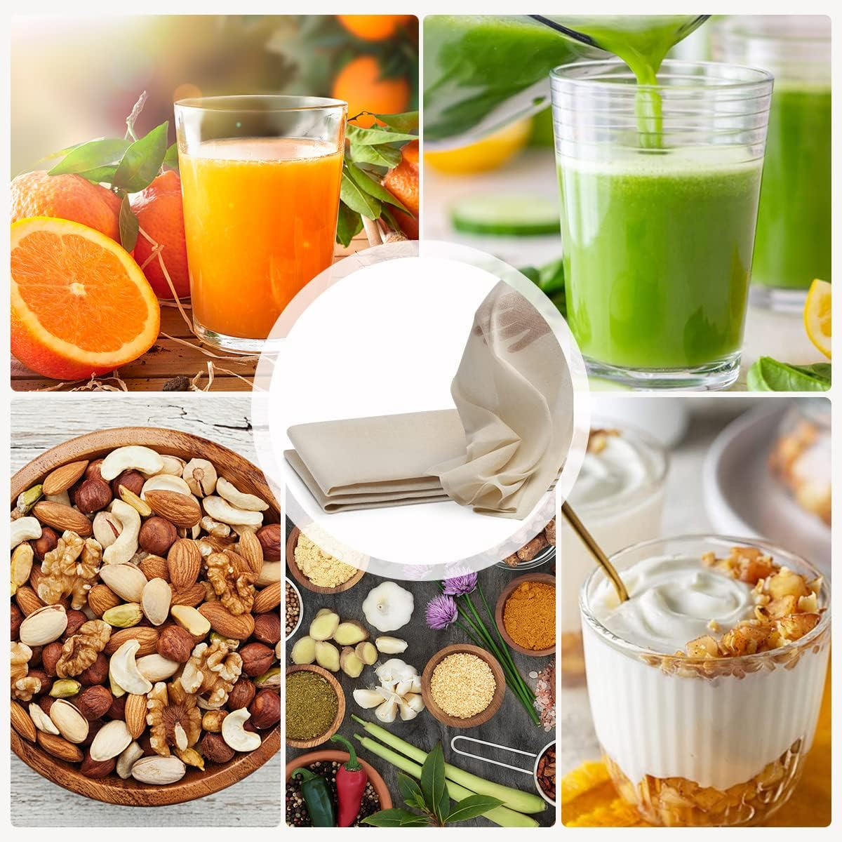 Cheesecloth for Straining 150X150 Cm 100% Unbleached Cotton Reusable Large Cold Brew Coffee Cheese Cloths Strainer Filter Nut Milk Tea Juice Fine Mesh Filter