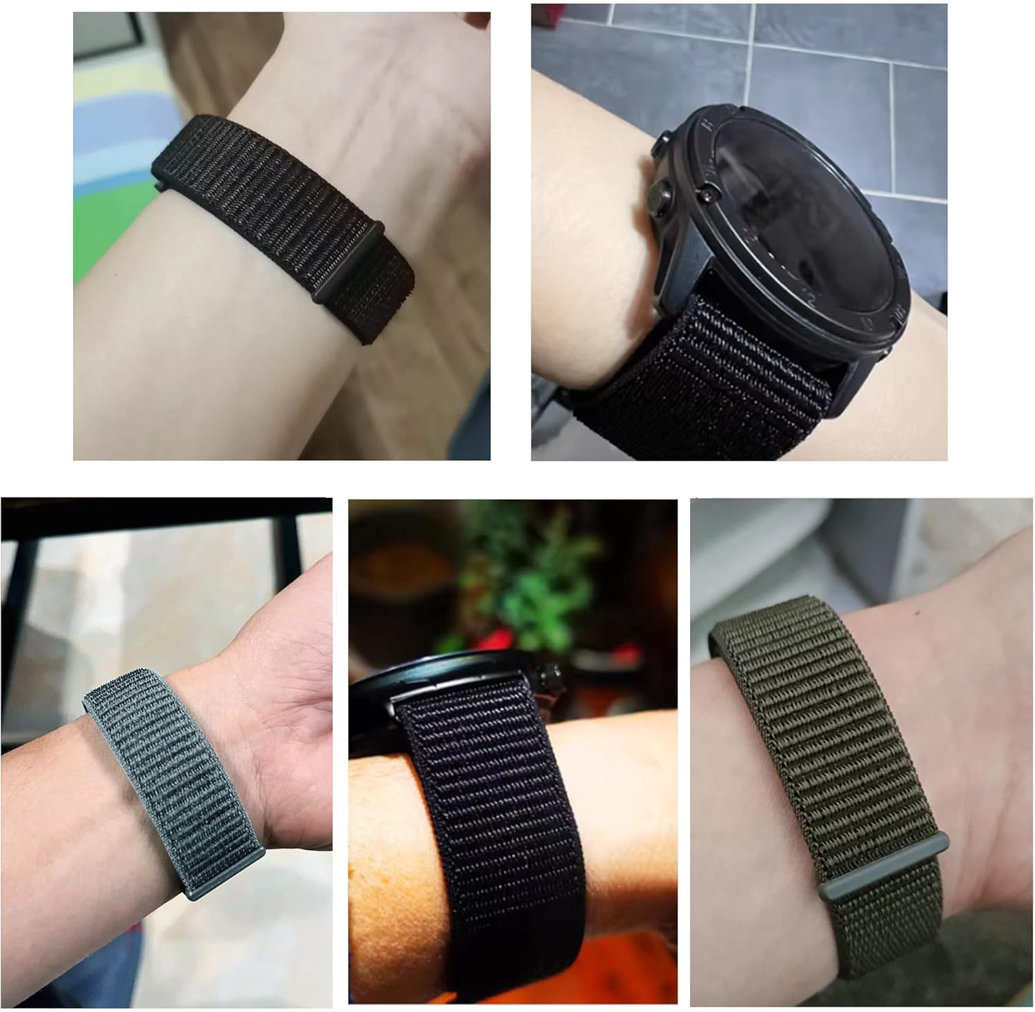 Hook and Loop Nylon Watch Band for Fenix 8 47Mm/Fenix E 47Mm/Fenix 7/Fenix 6/5/Instinct,22Mm Quick Dry Ultralight Sport Replacement Watch Strap for Garmin Epix Pro 47Mm,Instinct 3 45Mm - Gray image number 6