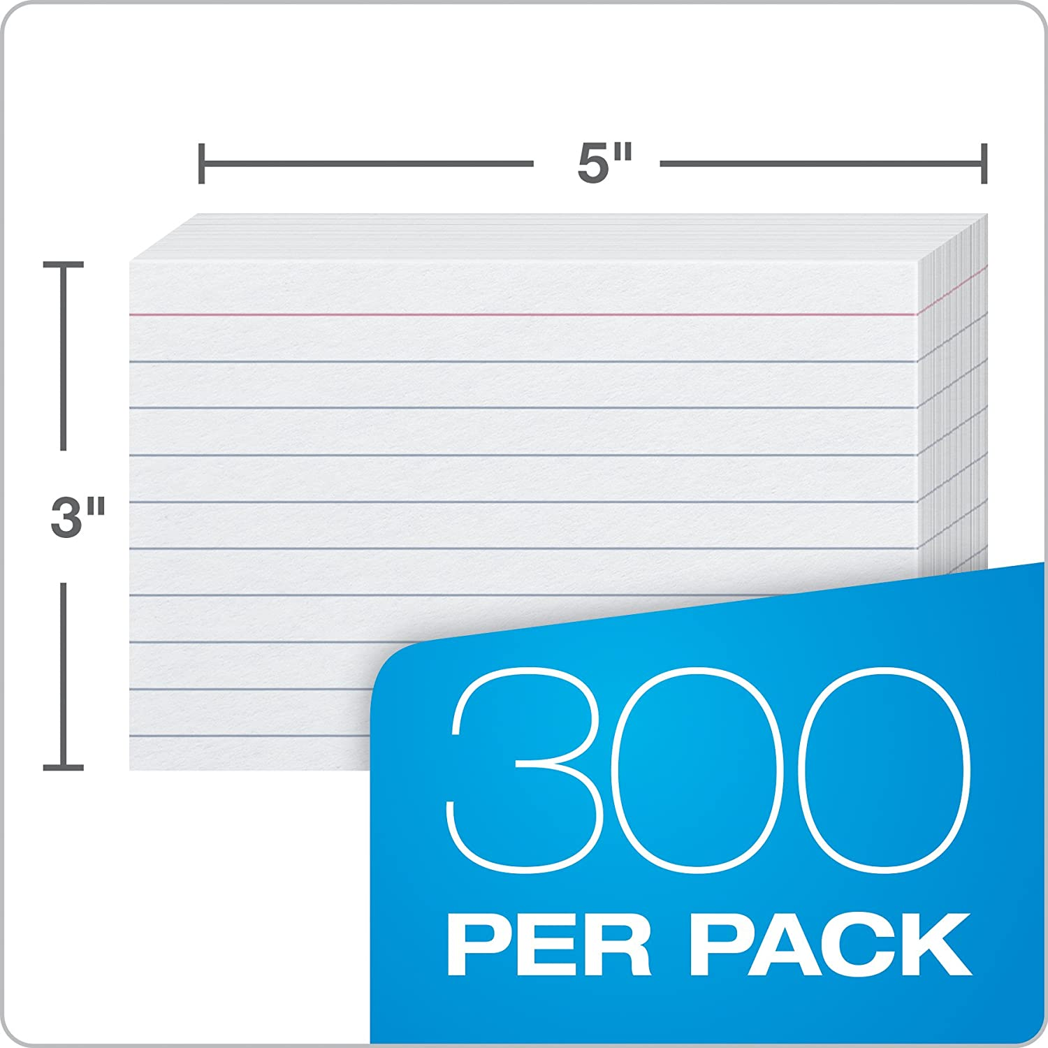 Oxford Ruled Index Cards, 3" X 5", White, Lined Index Flashcards, 300 per Pack (10022) image number 2