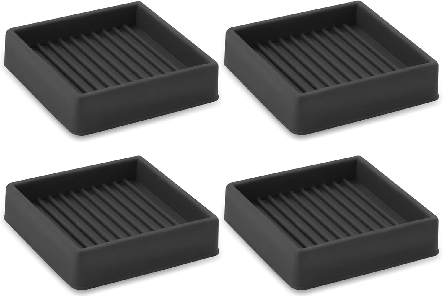 4 Pieces Furniture Coasters, Non Slip Furniture Pads for Hardwood Floors, Bed Stoppers to Prevent Sliding, Rubber Stoppers for Furniture (Brown, 2X2 Inches)