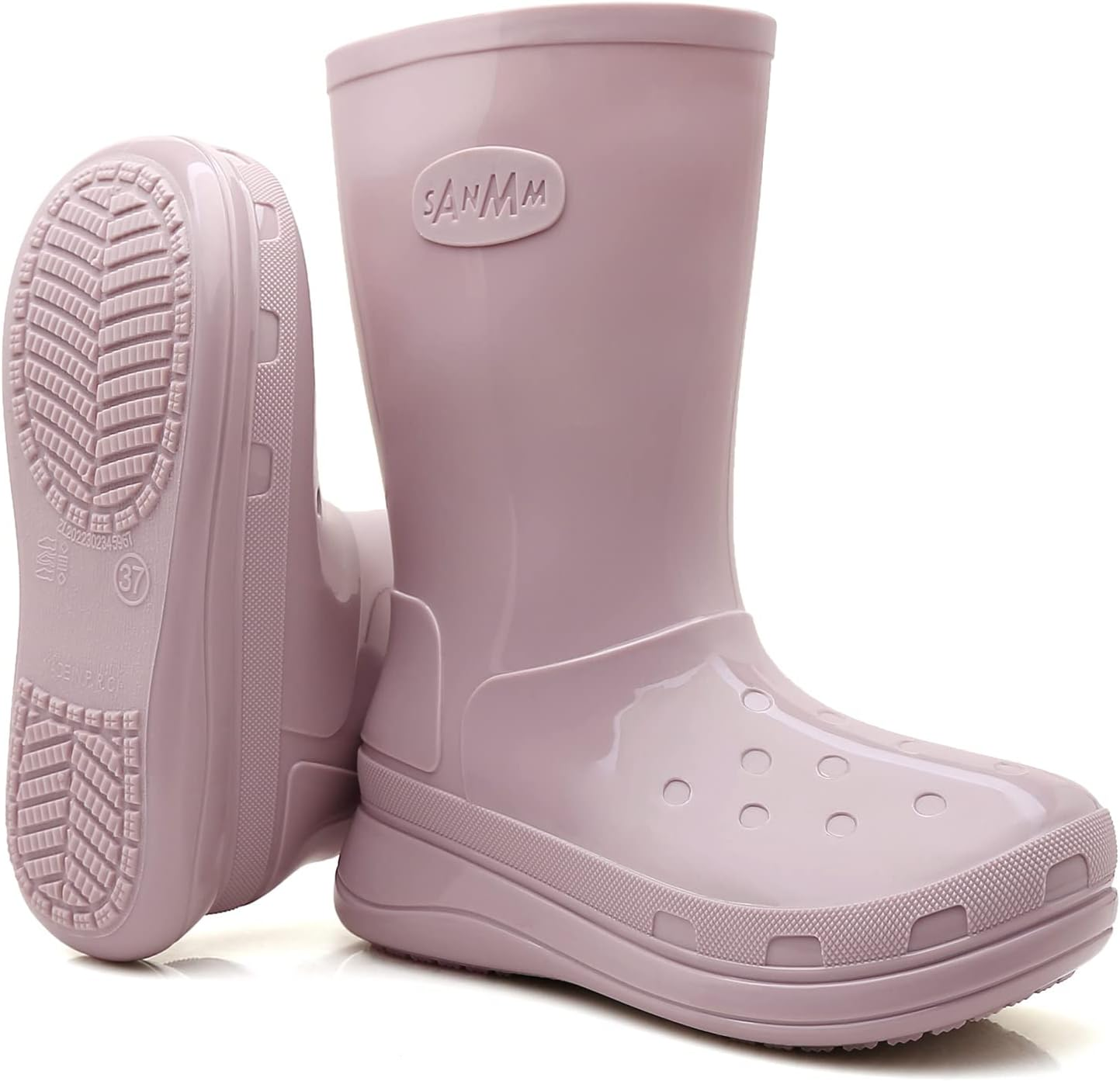 Rain Boots for Women and Men, Comfort Lightweight Cute Rubber Boots, Women'S Mid Calf Waterproof Garden Boots, Platform Rubber Chelsea Ankle Adult Soft Rain Shoes and Outdoor Work Shoes