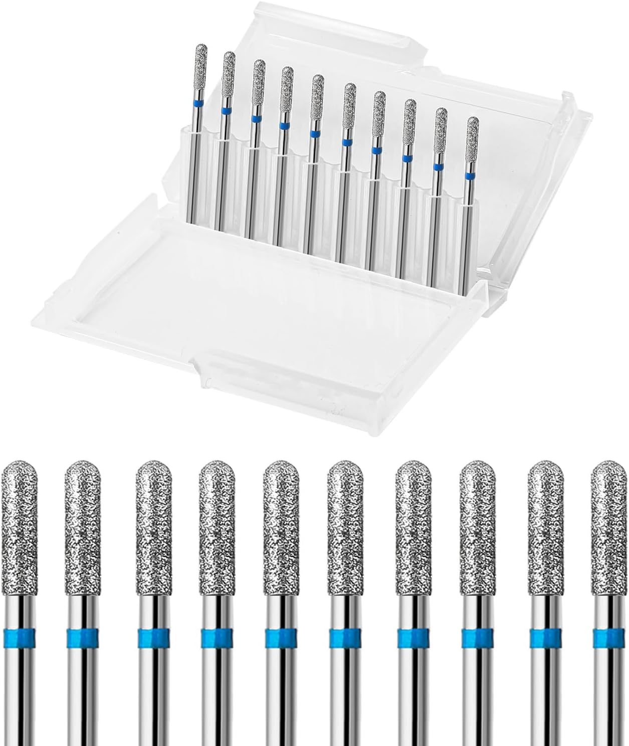 10Pcs Inverted Cone Cuticle Drill Bits, Carbide Diamond Nail Bits for Dead Skin Removal & Nail Shaping, 3/32'' Two Way Rotate, Professional Manicure Pedicure Salon Tools(3Mm Inverted Cone Bit, Fine-F)