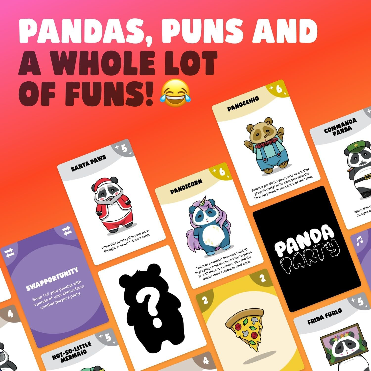 Panda Party Card Game | Pandas, Puns and Pawsitivity | Easy to Play | Social Party Game | Fun for Kids 8+, Teens and Adults image number 4