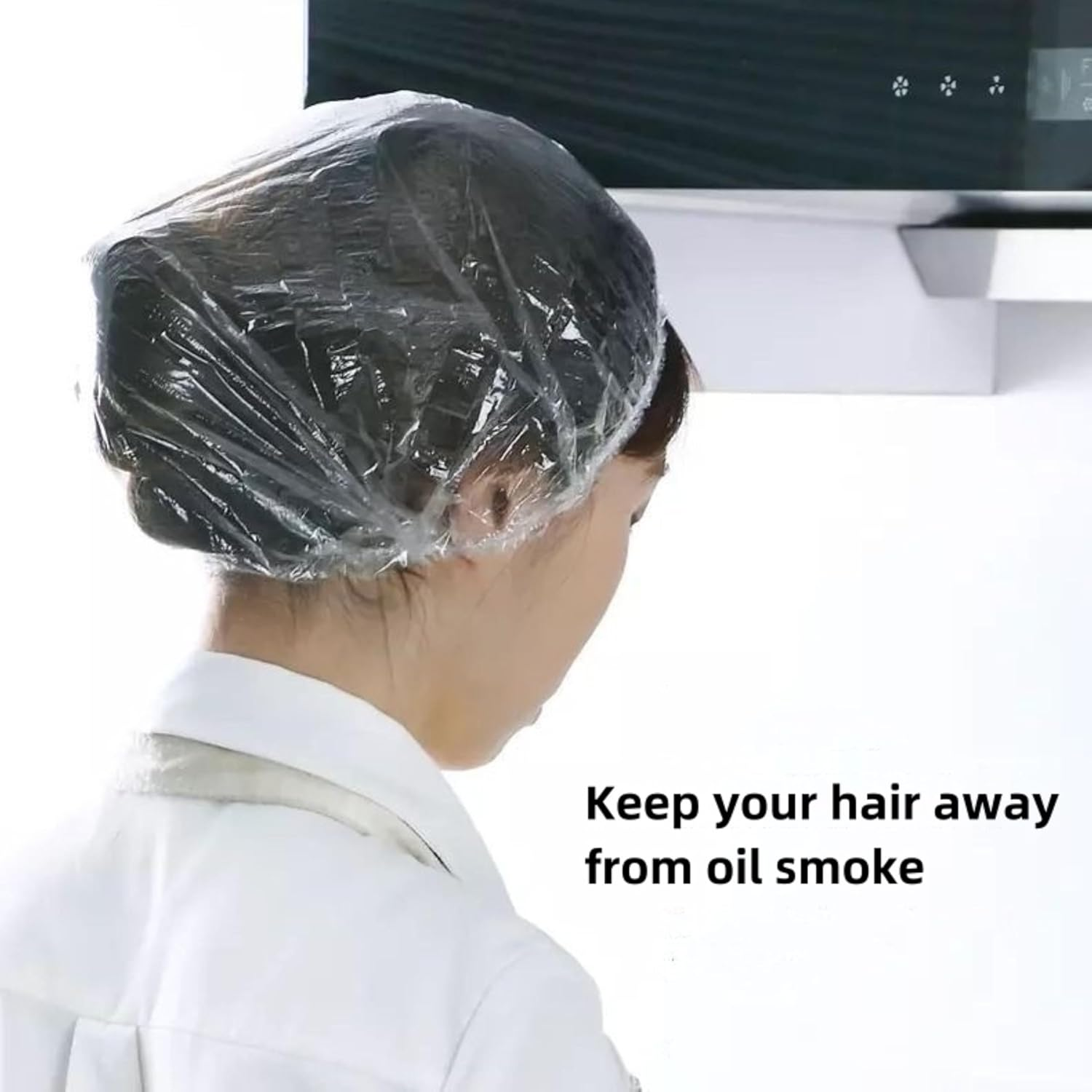 100 Waterproof Disposable Shower Caps，Comfortable Large Thick Plastic Hair Cap Elastic Bath Cap for Men Women Girl，Suitable for Shower，Travel Spa, Hotel and Hair Solon，Hair Care, Beauty Salon , Home Use(Clear) (One Size, Count, 100) image number 5