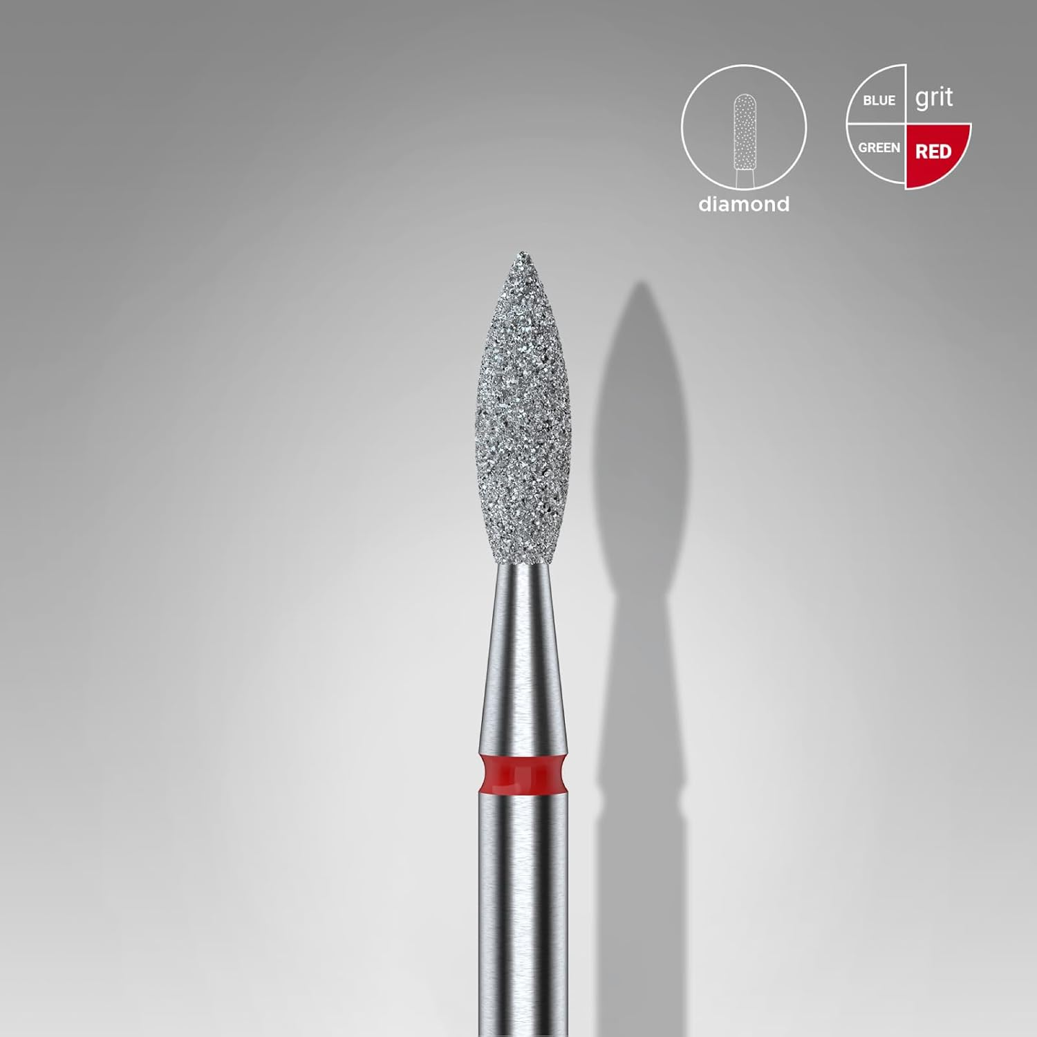 STALEKS PRO Expert Diamond Nail Drill Bit (Pointed Flame, Red, 2.3Mm Head / 8Mm WP) &ndash; Soft Abrasiveness for Delicate Cuticle & Sidewall Processing in Hardware Manicure/Pedicure image number 3